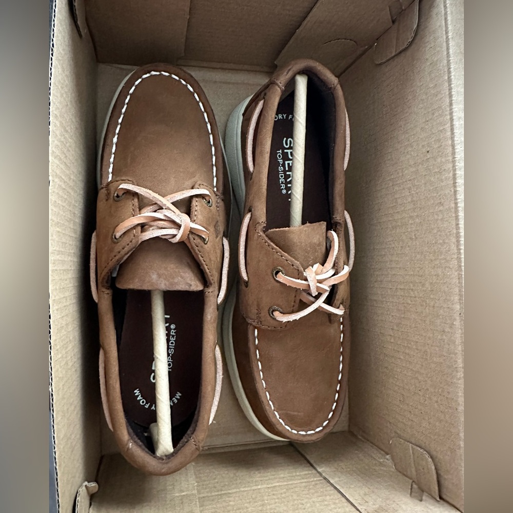 SPERRY BROWN BOYS BOAT SHOE SIZE 1W